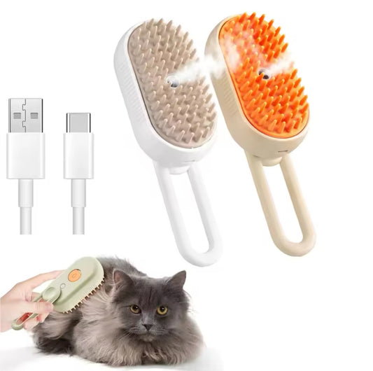 SteamGroom™ - The Ultimate Rechargeable Steaming Pet Brush”